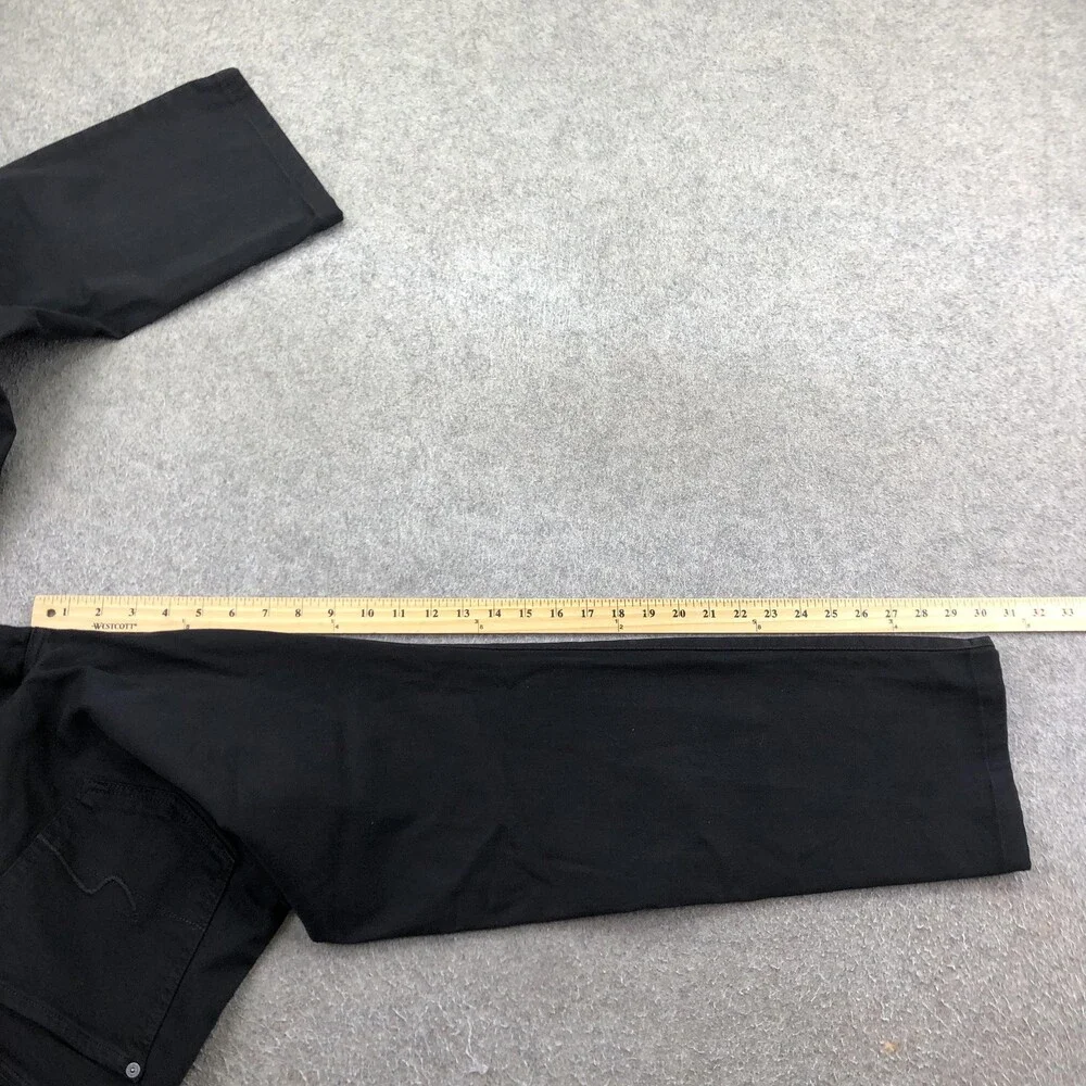 7 For All Mankind Jeans Mens 33x30 Black Dark Wash Regular Straight Denim Luxe